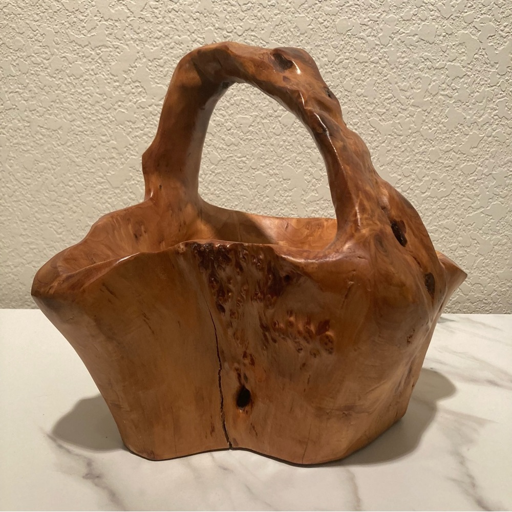 Burl wood basket